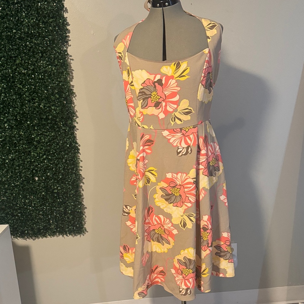 Eva mendes Floral Halter Dress